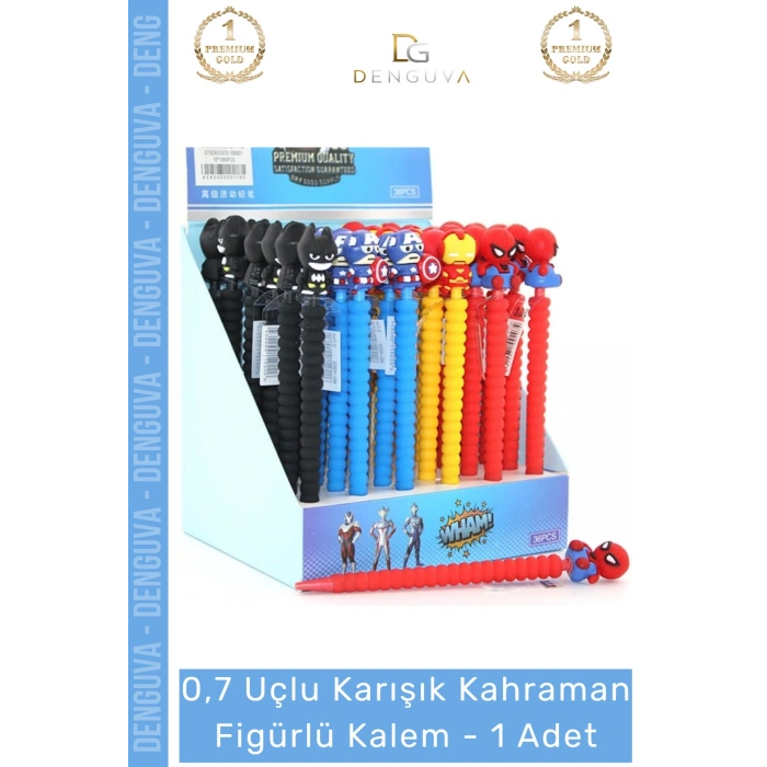 #FigürlüKalem Eğlenceli 0.7 mm Uçlu Ergonomik Kaliteli Tasarım Okul Kahraman Figürlü Kalem - 1 Adet