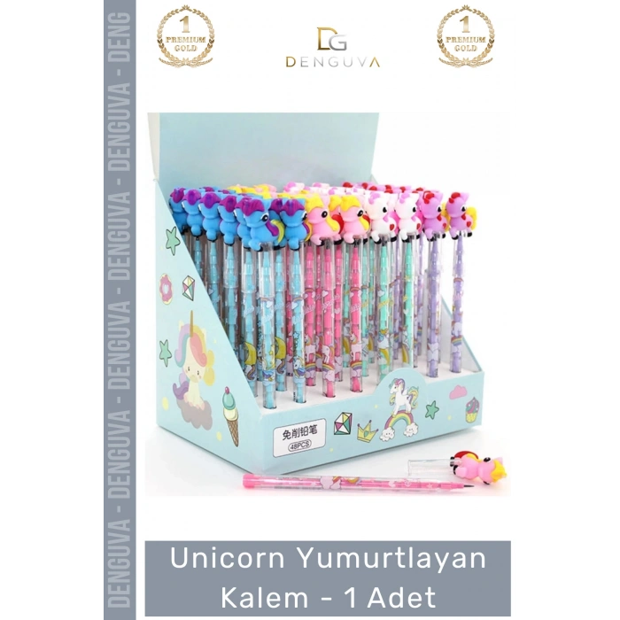 #Kalem Unicorn Model 2 Renkli Ergonomik Okul Ofis Hediye Kaliteli Yumurtlayan Kalem 1 Adet