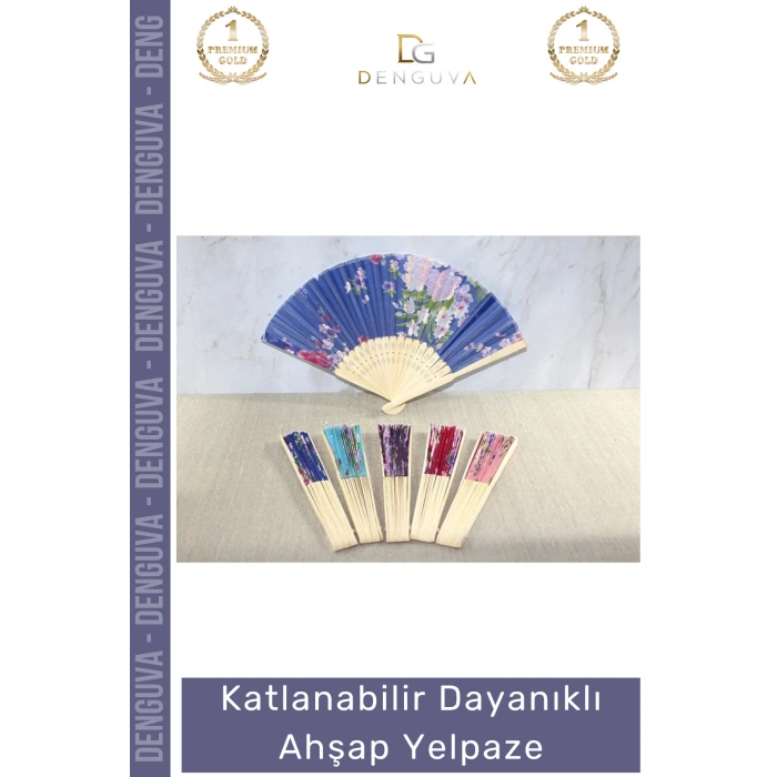 #Yelpaze Çiçek Desenli Doğal Estetik Şık Ergonomik Modern Katlanabilir Dayanıklı Ahşap Yelpaze