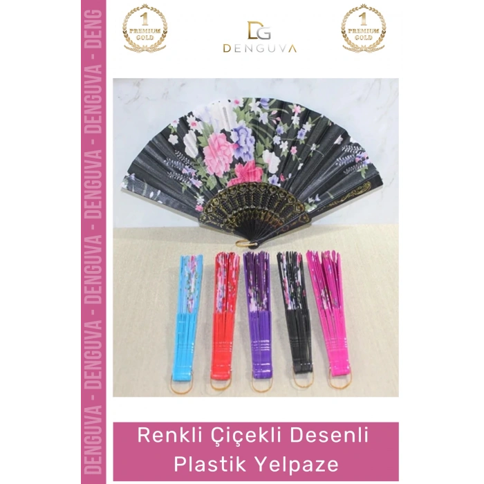#Yelpaze Çiçekli Desenli Katlanabilir Estetik Dayanıklı Hafif Modern Dans Gösteri Şık Plastik Yelpaze