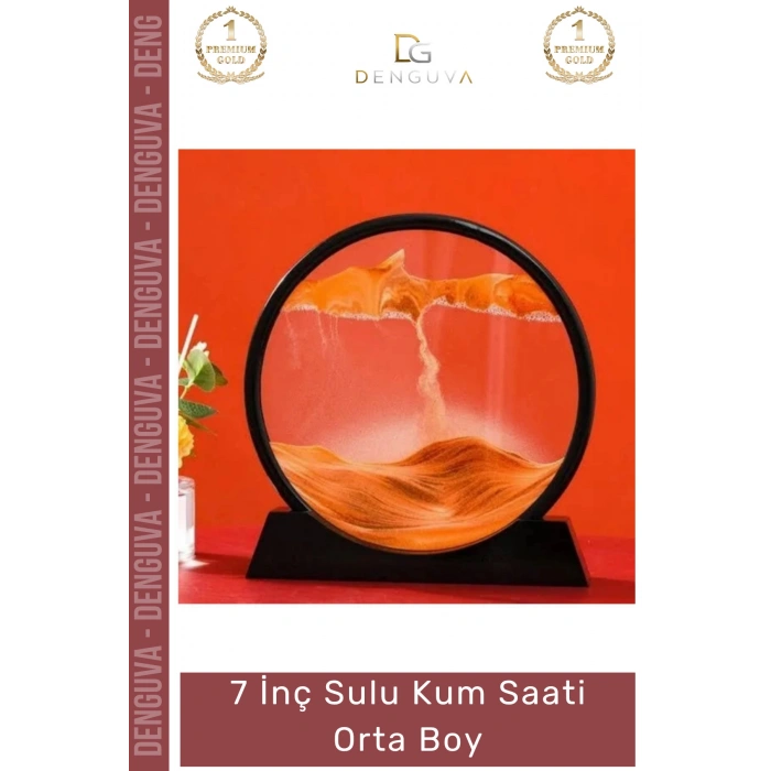 #KumSaati Dekoratif Masaüstü Ofis Hediyesi Sahra Çölü Tasarım 7 İnç 18x12 Sulu Kum Saati Orta Boy