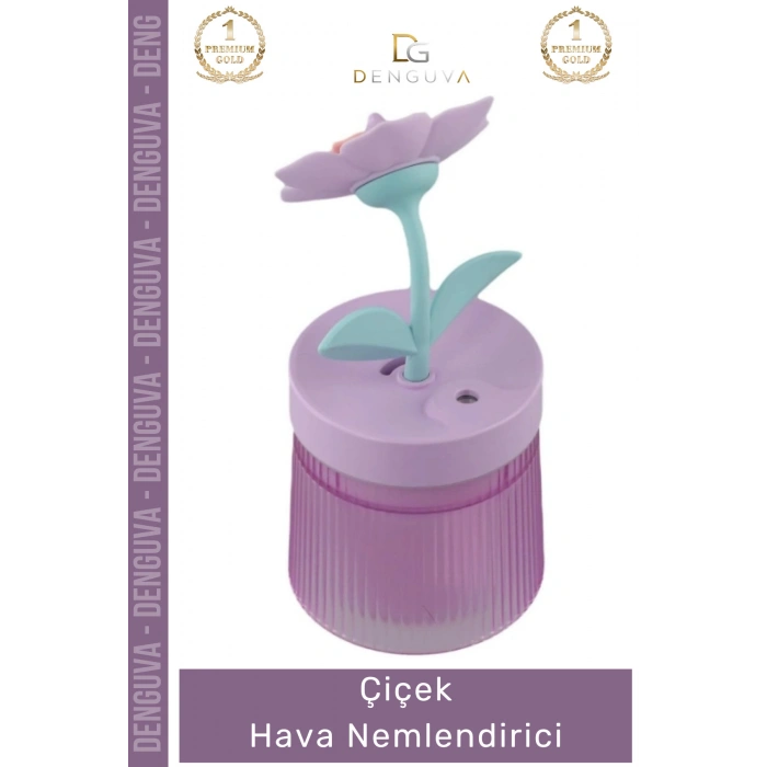 #HavaNemlendirici Estetik Tasarım USB Taşınabilir Dekoratif Masa Üstü Lambalı Çiçek Hava Nemlendirici