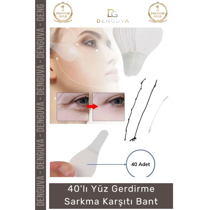 #GermeBandı Yüz Gerdirme Bandı Estetik Görünüm Sunan Sıkılaştırıcı Şeffaf Sarkma Karşıtı - 40 Adet
