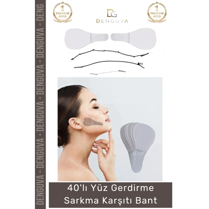 #GermeBandı Yüz Gerdirme Bandı Estetik Görünüm Sunan Sıkılaştırıcı Şeffaf Sarkma Karşıtı - 40 Adet