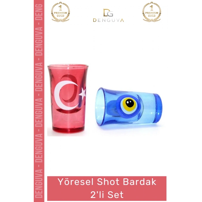 #Bardak Geleneksel Porselen Türk Bayrağı Nazar Boncuğu Motifli Hediyelik Seti Şık Yöresel Shot Bardak