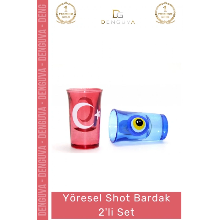 #Bardak Geleneksel Porselen Türk Bayrağı Nazar Boncuğu Motifli Hediyelik Seti Şık Yöresel Shot Bardak