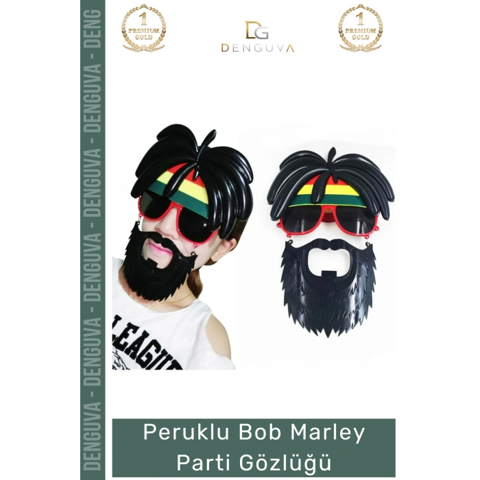#Gözlük Rasta Peruklu Kostüm Aksesuarı Eğlence Temalı Reggae Stil Tasarım Bob Marley Parti Gözlüğü