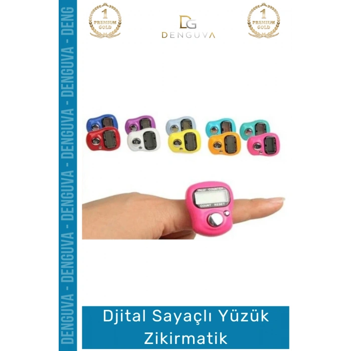 #Zikirmatik Dijital Sayaçlı Şeffaf Silikon Kordonlu Pratik Renkli Ayarlanabilir Yüzük Zikirmatik