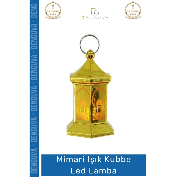 #Lamba Ramazan Temalı Altıgen Gold Kaplama Dekoratif Pilli Sıcak Sarı Modern Işık Kubbe LED Lamba