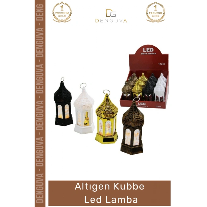 #LedKubbe Ramazan Temalı Büyük Dekoratif Aydınlatma Pilli Feneri Modern Tasarım Altıgen Kubbe LED