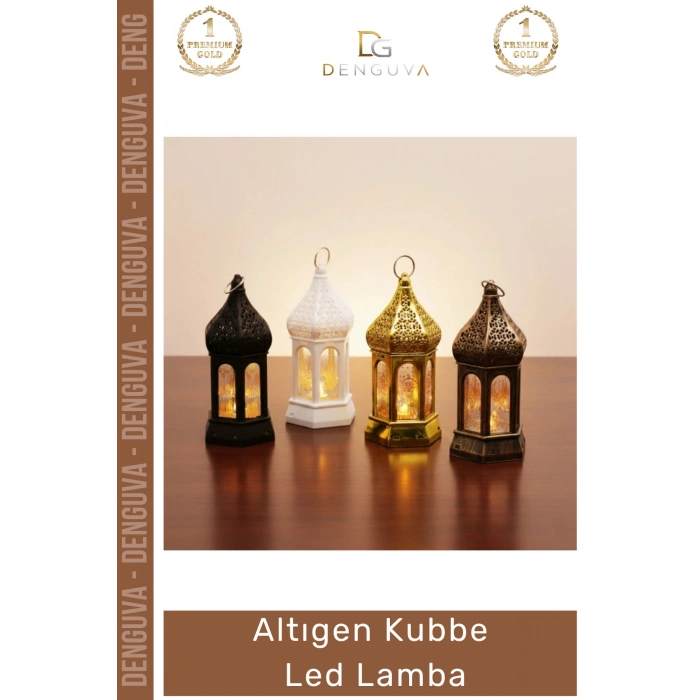 #LedKubbe Ramazan Temalı Büyük Dekoratif Aydınlatma Pilli Feneri Modern Tasarım Altıgen Kubbe LED