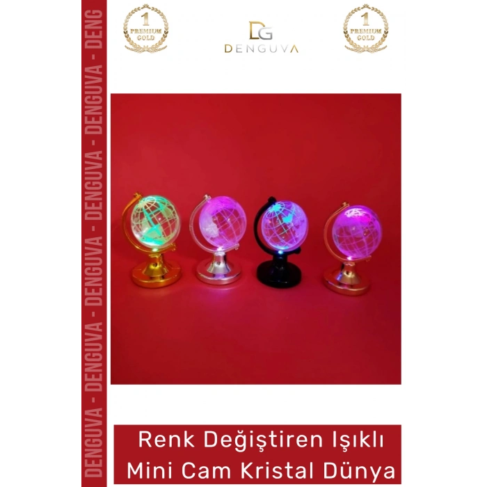 #GeceLambası Dekoratif Ledli Hediye Kristal Küre Gece Lambası Renk Değiştiren Mini Işıklı Cam Kristal Dünya