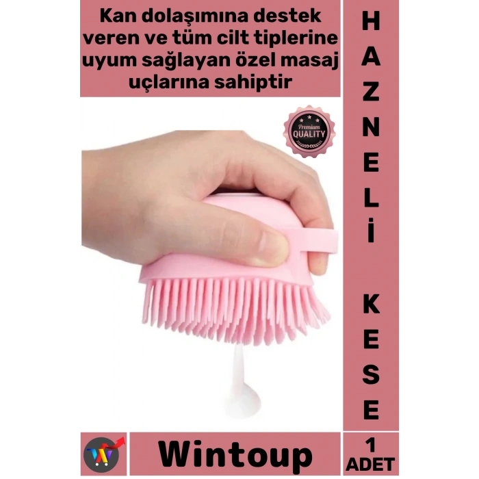#Kese Yumuşak Silikon Masaj Etkili Banyo Duş Jeli Şampuan Pratik Çok Amaçlı Hazneli Fırça Kese