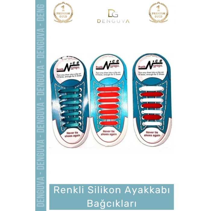 #Bağcık Pratik Esnek Dayanıklı Spor Sneaker Uyumlu Unisex Renkli Silikon Ayakkabı Bağcıkları