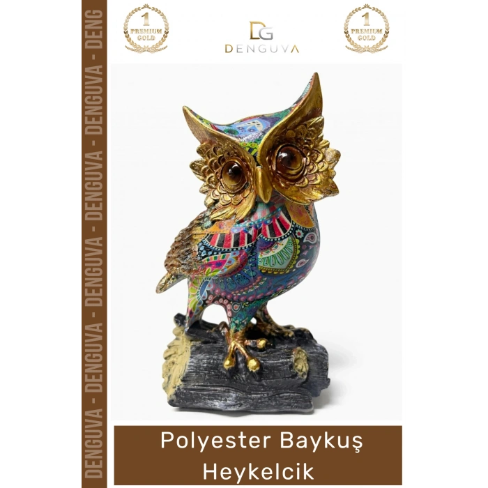 #Baykuş Modern Sanatsal Dekoratif Biblo Masa Üstü Büyük Heykelcik Özel Tasarım Polyester Baykuş