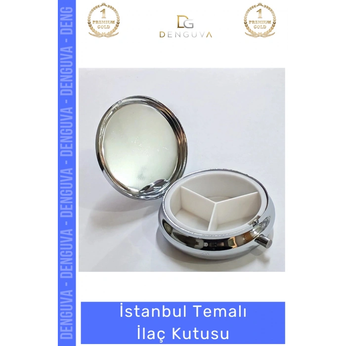 #İlaçKutusu Model 2 Hediyelik Taşınabilir 3 Bölmeli Kapaklı Sağlık Aksesuarı İstanbul Temalı İlaç Kutusu
