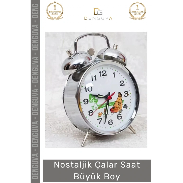 #Saat Nostaljik Kurmalı Horozlu Metal Gövde Vintage Dekoratif Klasik Antika Çalar Saat