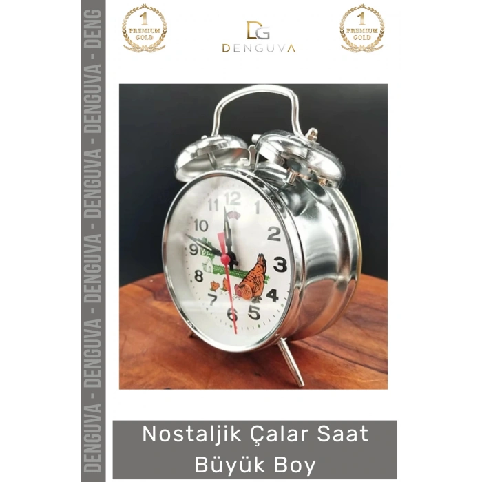 #Saat Nostaljik Kurmalı Horozlu Metal Gövde Vintage Dekoratif Klasik Antika Çalar Saat