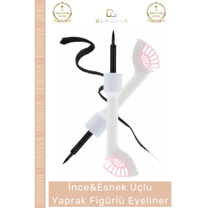 #Eyeliner Siyah Pigmentli Kalıcı Profesyonel Egzersiz Seti Estetik Esnek Uçlu Yaprak Figürlü Eyeliner