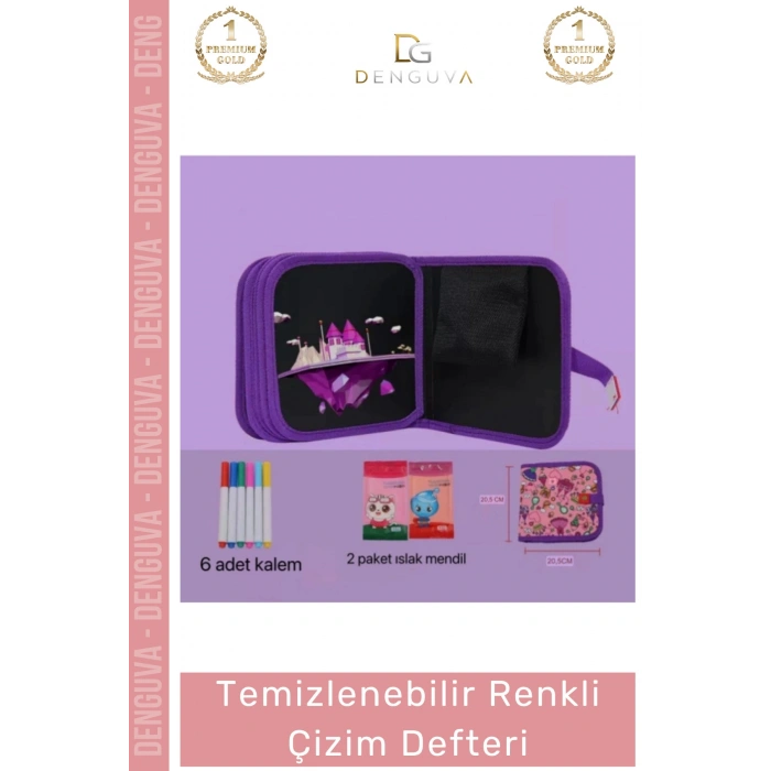 #Defter Çocuk Eğitici Silinebilir Tekrar Kullanılabilir Seti Temizlenebilir Renkli Çizim Defter