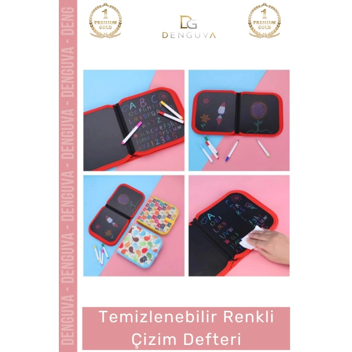 #Defter Çocuk Eğitici Silinebilir Tekrar Kullanılabilir Seti Temizlenebilir Renkli Çizim Defter
