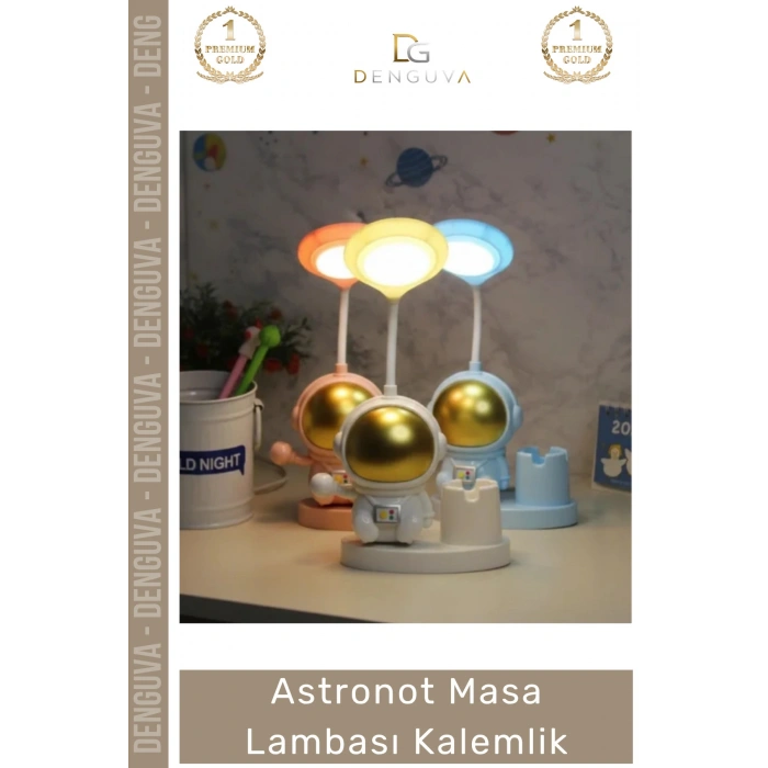 #Kalemlik Dekoratif Çocuk Genç Odası Şık Fonksiyonel Modern Hediyelik Astronot Masa Lambası Kalemlik