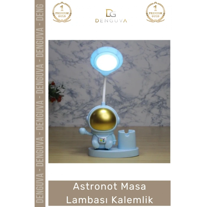 #Kalemlik Dekoratif Çocuk Genç Odası Şık Fonksiyonel Modern Hediyelik Astronot Masa Lambası Kalemlik