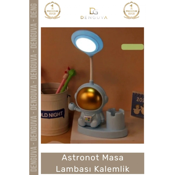 #Kalemlik Dekoratif Çocuk Genç Odası Şık Fonksiyonel Modern Hediyelik Astronot Masa Lambası Kalemlik