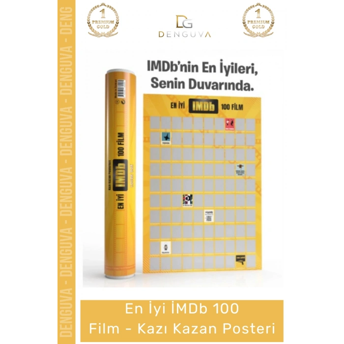 #Sinema Sinema Tutkunu Hediye Dekoratif İnteraktif Kült Liste IMDb 100 Film Kazı Kazan Posteri
