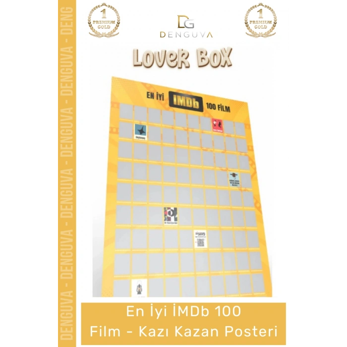 #Sinema Sinema Tutkunu Hediye Dekoratif İnteraktif Kült Liste IMDb 100 Film Kazı Kazan Posteri