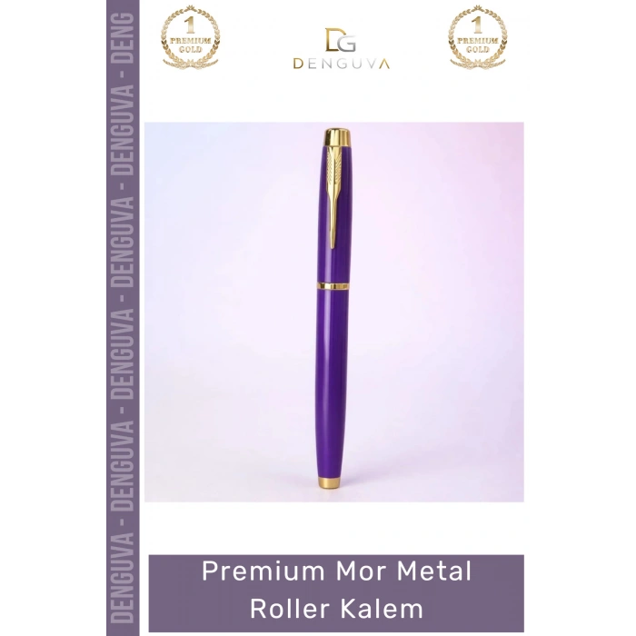 #Kalem Lüks Ofis Hediyesi Logo Baskılı Ergonomik Tasarım Kaliteli Premium Mor Metal Roller Kalem