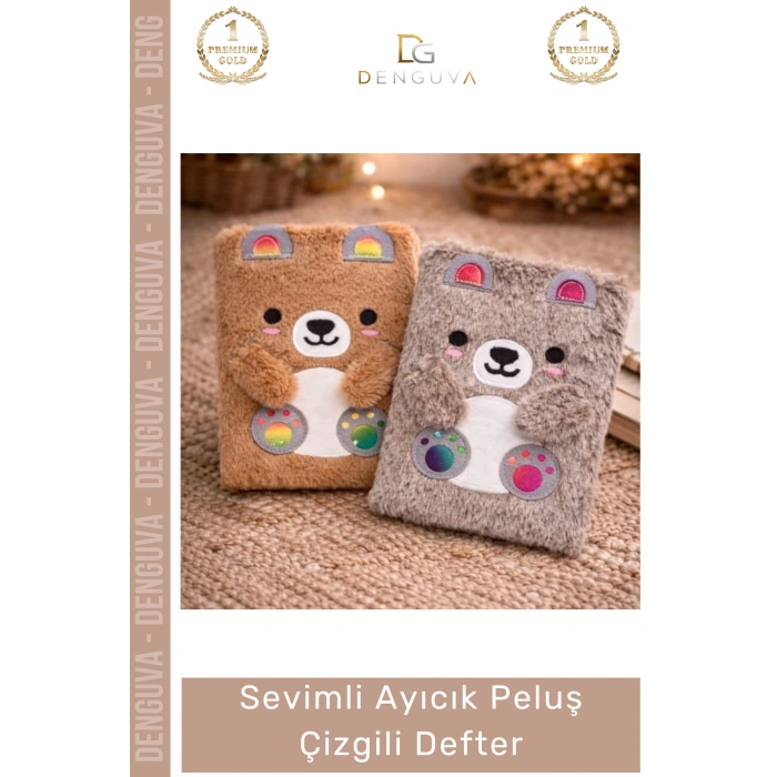 #Defter Hediyelik A5 Boyut Yumuşak Kapak 150 Sayfa Kaliteli Okul Ayıcık Peluş Çizgili Defter