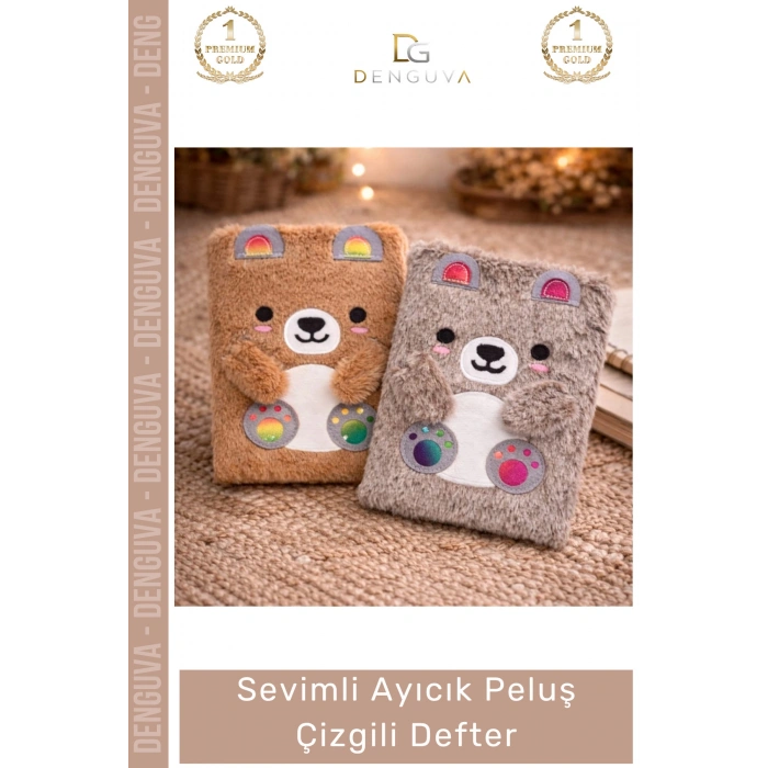 #Defter Hediyelik A5 Boyut Yumuşak Kapak 150 Sayfa Kaliteli Okul Ayıcık Peluş Çizgili Defter