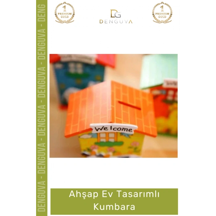 #Kumbara Dekoratif Eğitici Çocuk Hediyesi Doğal Tasarruf Odaklı Şık Ahşap Ev Tasarımlı Kumbara