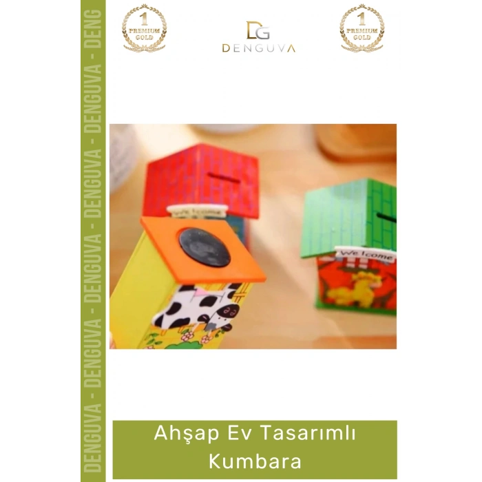 #Kumbara Dekoratif Eğitici Çocuk Hediyesi Doğal Tasarruf Odaklı Şık Ahşap Ev Tasarımlı Kumbara