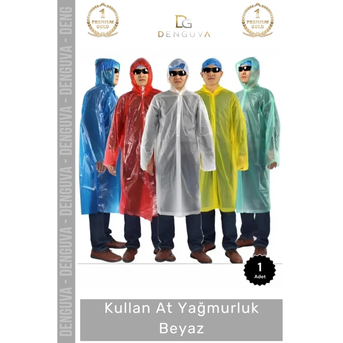 #Yağmurluk Su Geçirmez Kapüşonlu Polietilen Dayanıklı Pratik Hafif Kullan At Yağmurluk Beyaz