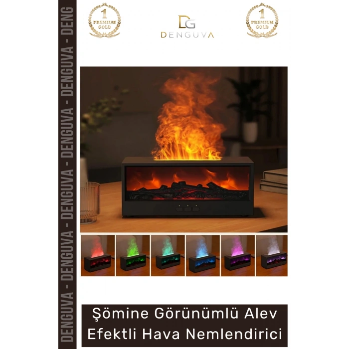 #HavaNemlendirici Şömine Görünümlü Ultrasonik LED Uzaktan Kumandalı Modern Alev Efektli Hava Nemlendirici