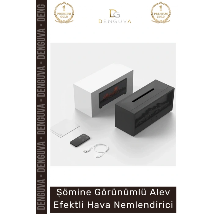 #HavaNemlendirici Şömine Görünümlü Ultrasonik LED Uzaktan Kumandalı Modern Alev Efektli Hava Nemlendirici