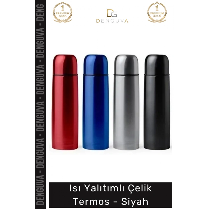 #Termos Vakum İzolasyonlu Paslanmaz Çift Katmanlı Isı Koruyan Mat Taşınabilir Çelik Termos Siyah