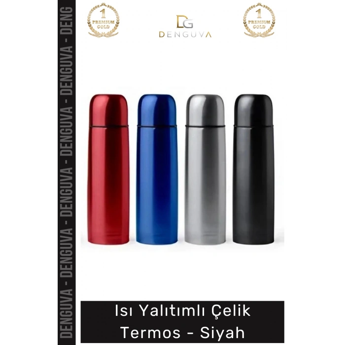 #Termos Vakum İzolasyonlu Paslanmaz Çift Katmanlı Isı Koruyan Mat Taşınabilir Çelik Termos Siyah