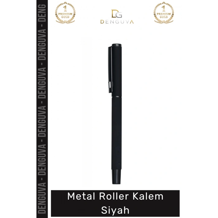 #Kalem Mat Siyah Lazer Baskı Uyumlu Ergonomik Prestijli Kurumsal Hediye Lüks Ofis Metal Roller