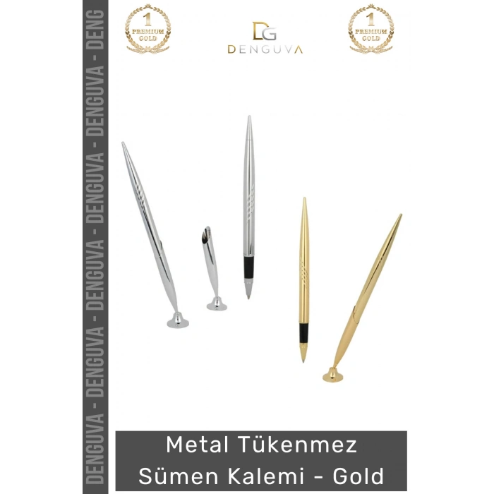 #Kalem Lüks Metal Tasarım Şık Masaüstü Ofis Aksesuarı Modern Prestij Tükenmez Sümen Kalemi Gold