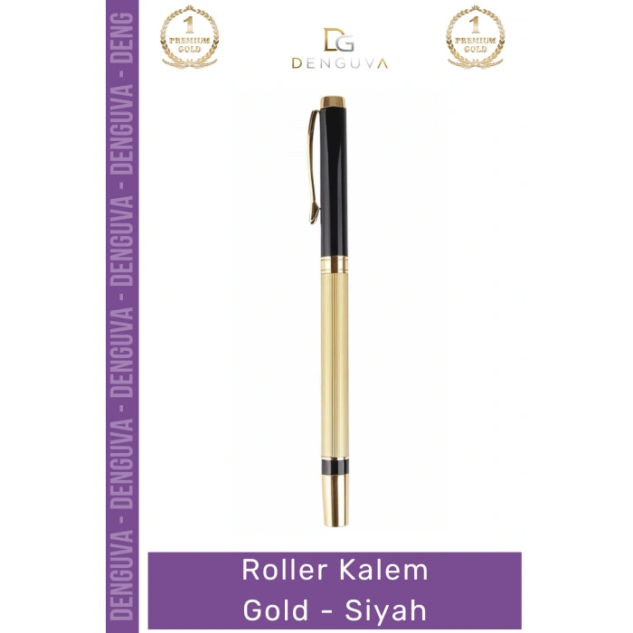 #Kalem Lüks Metal Gövde Prestijli Ofis Hediyesi Profesyonel Tasarım Roller Kalem Gold Siyah