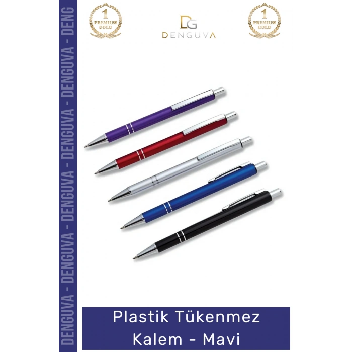 #Kalem Promosyon Logo Baskılı Kaliteli Ergonomik Şık Ofis Gereci Plastik Tükenmez Kalem Mavi