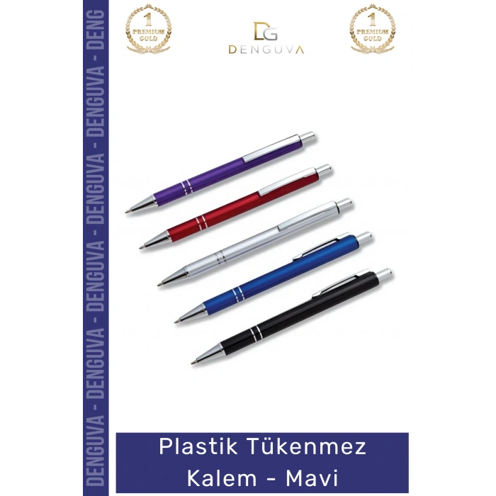 #Kalem Promosyon Logo Baskılı Kaliteli Ergonomik Şık Ofis Gereci Plastik Tükenmez Kalem Mavi