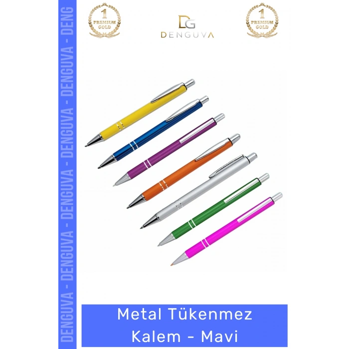 #Kalem Profesyonel Prestijli Dayanıklı Estetik Kurumsal Lazer Baskı Metal Tükenmez Kalem Mavi