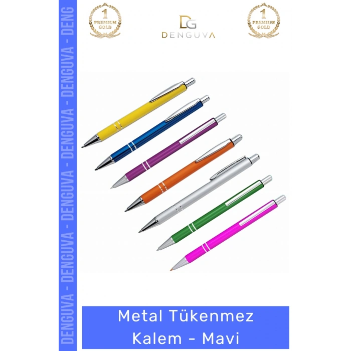 #Kalem Profesyonel Prestijli Dayanıklı Estetik Kurumsal Lazer Baskı Metal Tükenmez Kalem Mavi