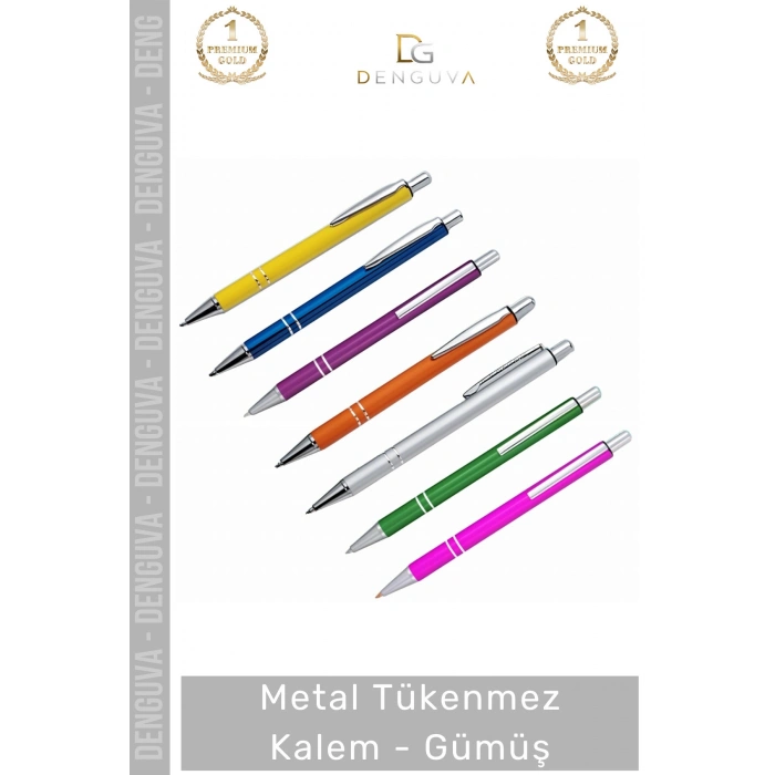 #Kalem Lüks Kurumsal Hediye Lazer Baskı Kaliteli Ofis Aksesuarı Şık Metal Tükenmez Kalem Gümüş