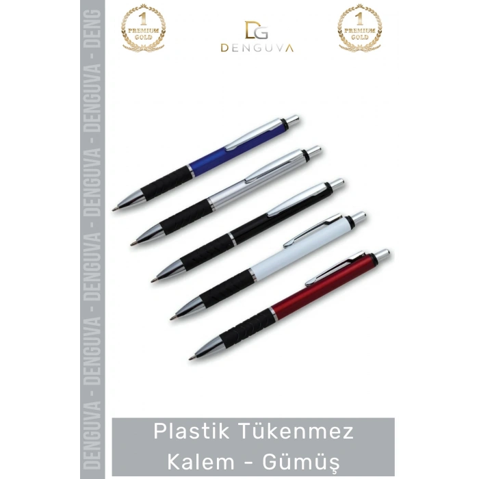 #Kalem Promosyon Kurumsal Logo Baskılı Prestijli Şık Ergonomik Plastik Tükenmez Kalem Gümüş