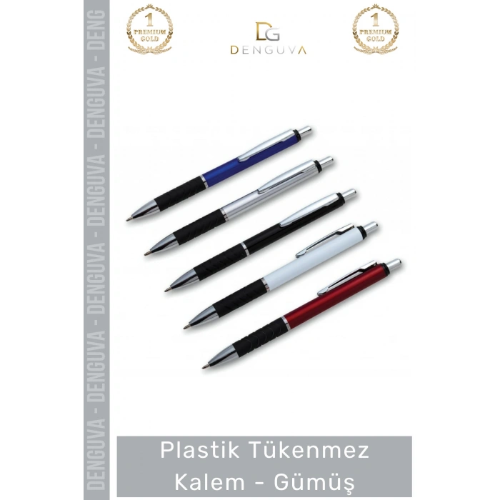 #Kalem Promosyon Kurumsal Logo Baskılı Prestijli Şık Ergonomik Plastik Tükenmez Kalem Gümüş